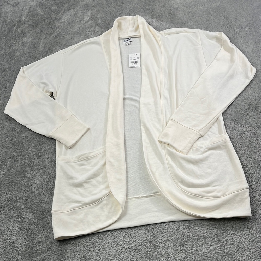 NEW J Crew S Cream Open Cardigan‎ Long Sleeve Soft Sweater